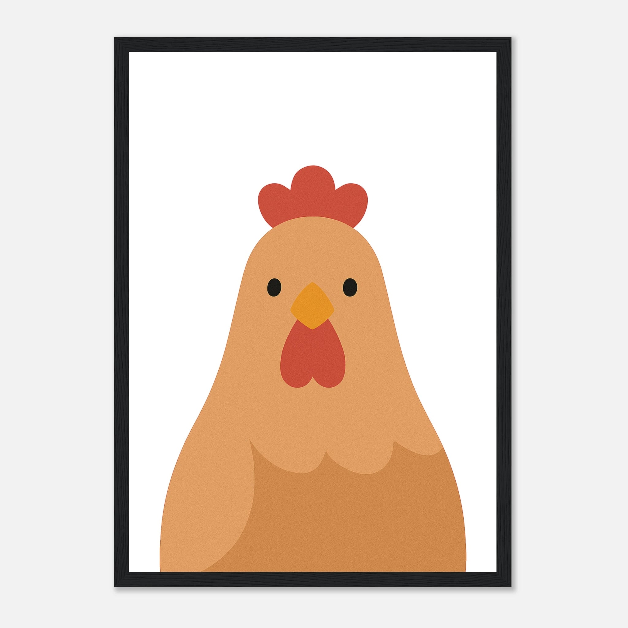 Black frame - Chicken Nursery Print – Farm Animal Wall Art for Kids - Play By Print