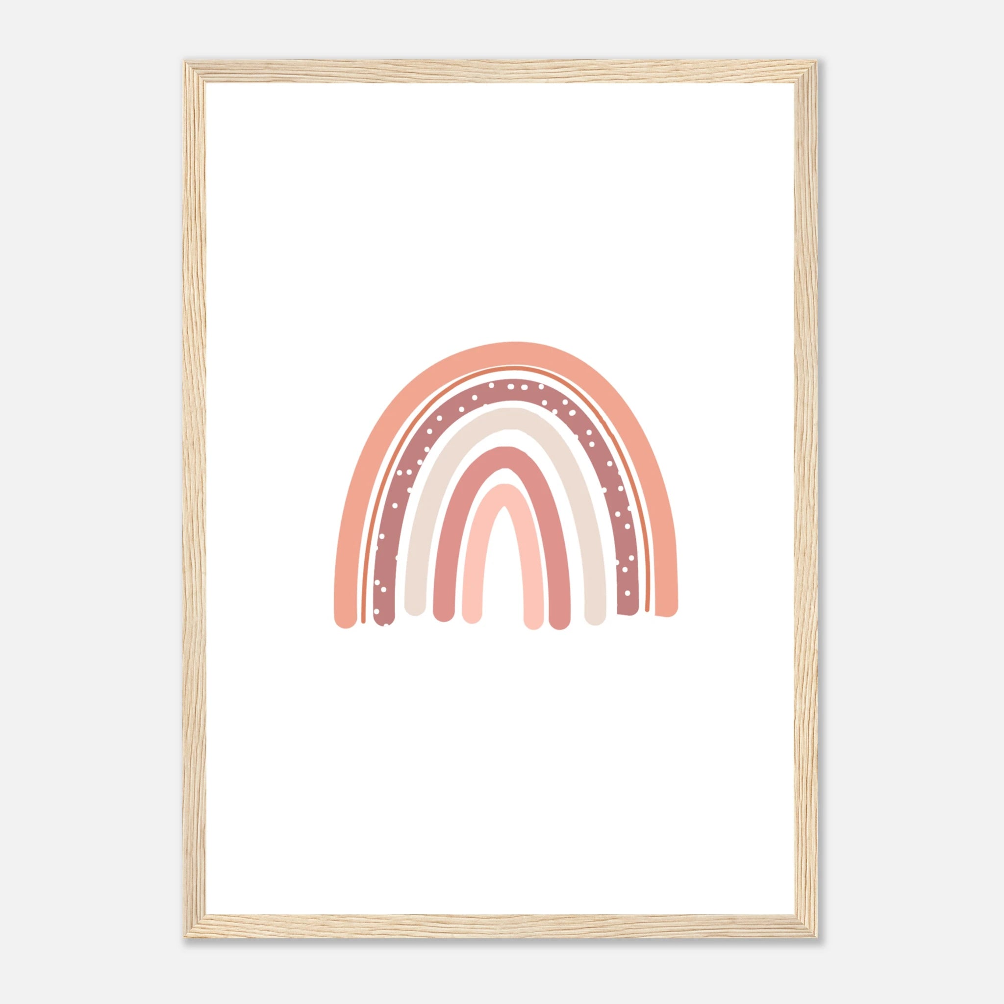 Wood frame - Blush Minimalist Rainbow Wall Art - Jerin
