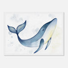 White frame - Gentle Whale Nursery Print | Watercolour Ocean Animal Wall Art for Kids - Iris