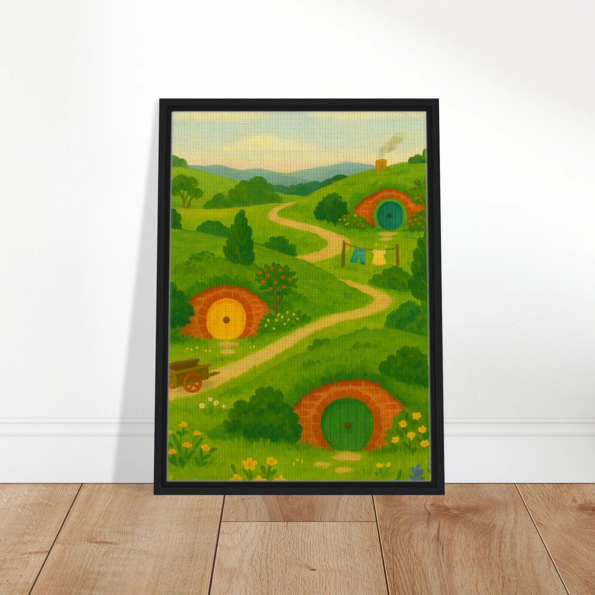 # all-groups - Hillside Hobbiton – New Zealand Hobbit Movie Set Canvas Wall Art - Play By Print