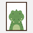 Dark wood frame - Crocodile – Minimalist Jungle Animal Art Print - Play By Print