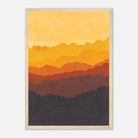 Wood frame - Golden Peaks – Warm Sunset Mountain Landscape Wall Art - Daisy
