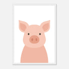 White frame - Pig – Minimalist Farm Animal Art Print - Play By Print