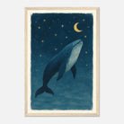 Wood frame 30x45 cm 12x18″ - Whale Wishes Under the Moon – Magical Nursery Art Print - Play By Print