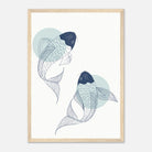 Wood frame - Minimalist Koi Fish Art Print - Jerin