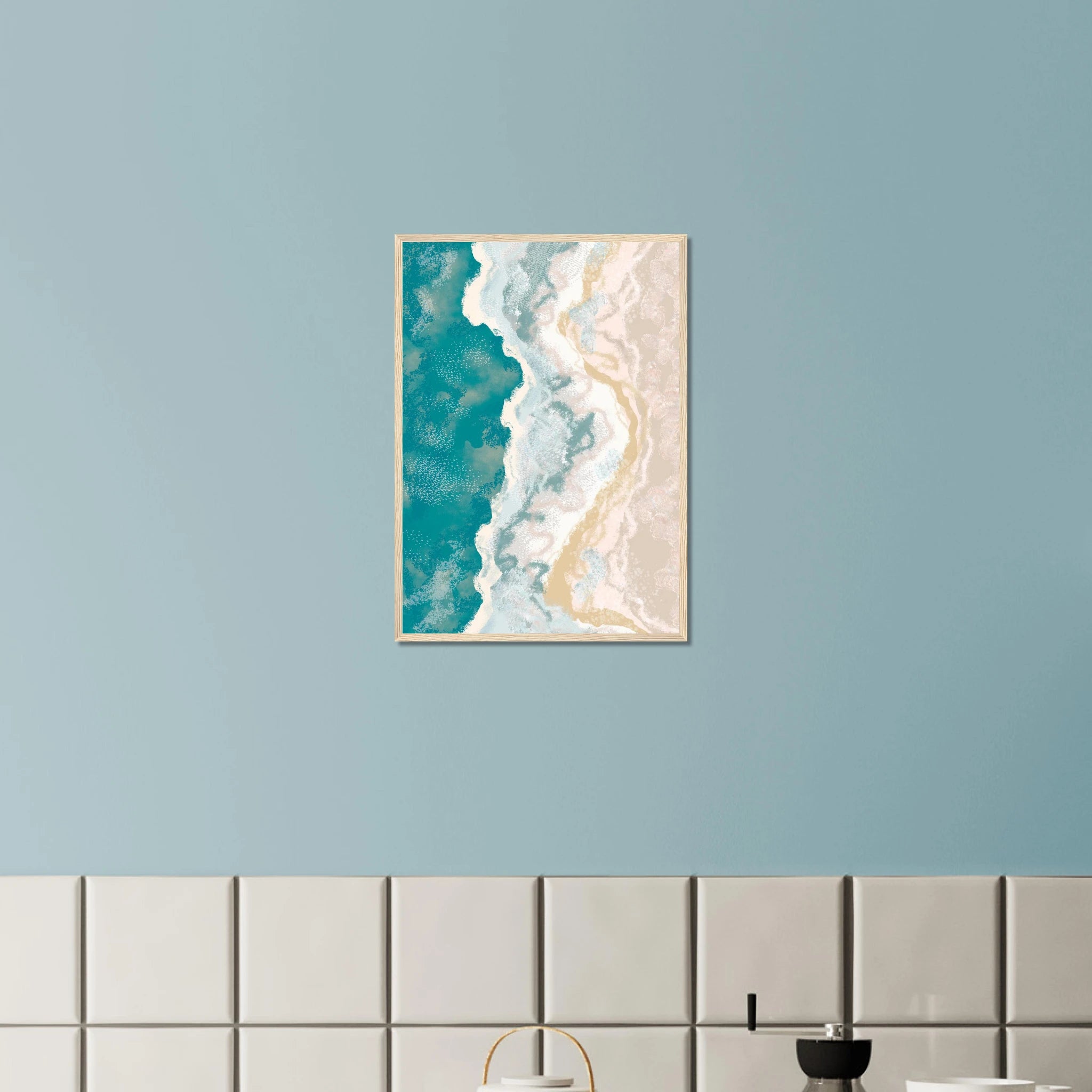 # all-groups - Golden Shoreline – Textured Coastal Abstract Beach Art - Play By Print