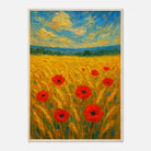 Wood frame A1 (59.4 x 84.1 cm) - Golden Poppy Field Print | Vibrant Impressionist Landscape - Play By Print