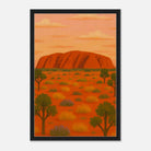 Black frame 50x75 cm 20x30″ - Uluru Dreaming – Australian Outback Canvas Wall Art - Play By Print