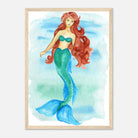 Wood frame - Grace of the Sea – Red-Haired Mermaid Art Print 🐚🧜♀️ - Play By Print