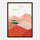 Dark wood frame - Terracotta Peaks – Abstract Mountain Landscape Print by Daisy - Daisy