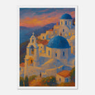 White frame A3 (29.7 x 42 cm) - "Sunset Over Santorini" Print | Mediterranean Wall Art - Play By Print