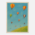 Wood frame A3 (29.7 x 42 cm) - Up and Away Hot Air Balloon Wall Art | Whimsical Nursery or Playroom Print - Play By Print