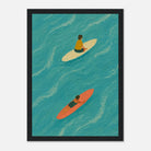 Black frame 21x29.7 cm 8x12" - "Drift and Dream" Surf Print | Minimal Coastal Wall Art - Play By Print