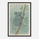 Black frame 30x45 cm 12x18″ - Cuddly Koala in the Eucalypts – Australian Nursery Art Print - Play By Print