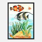 Black frame - Underwater Friends – Tropical Fish Watercolour Print 🐟🌿 - Play By Print
