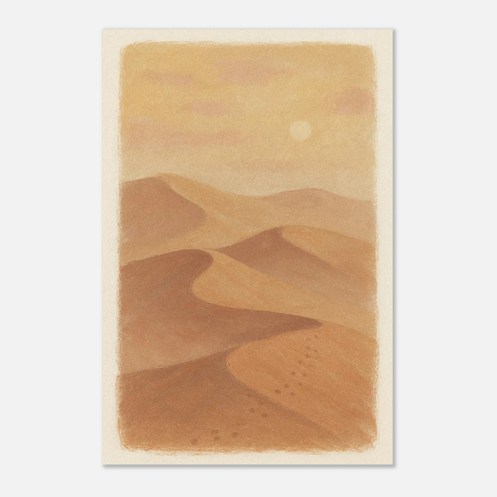 Unframed 30x45 cm 12x18″ - Golden Haze – Soft Desert Dunes Wall Art Print - Play By Print