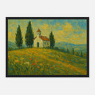 Black frame A3 (29.7 x 42 cm) - “Chapel on the Hill” | Countryside Church Landscape Print - Play By Print