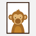 Dark wood frame - Monkey – Jungle Nursery Art Print - Play By Print