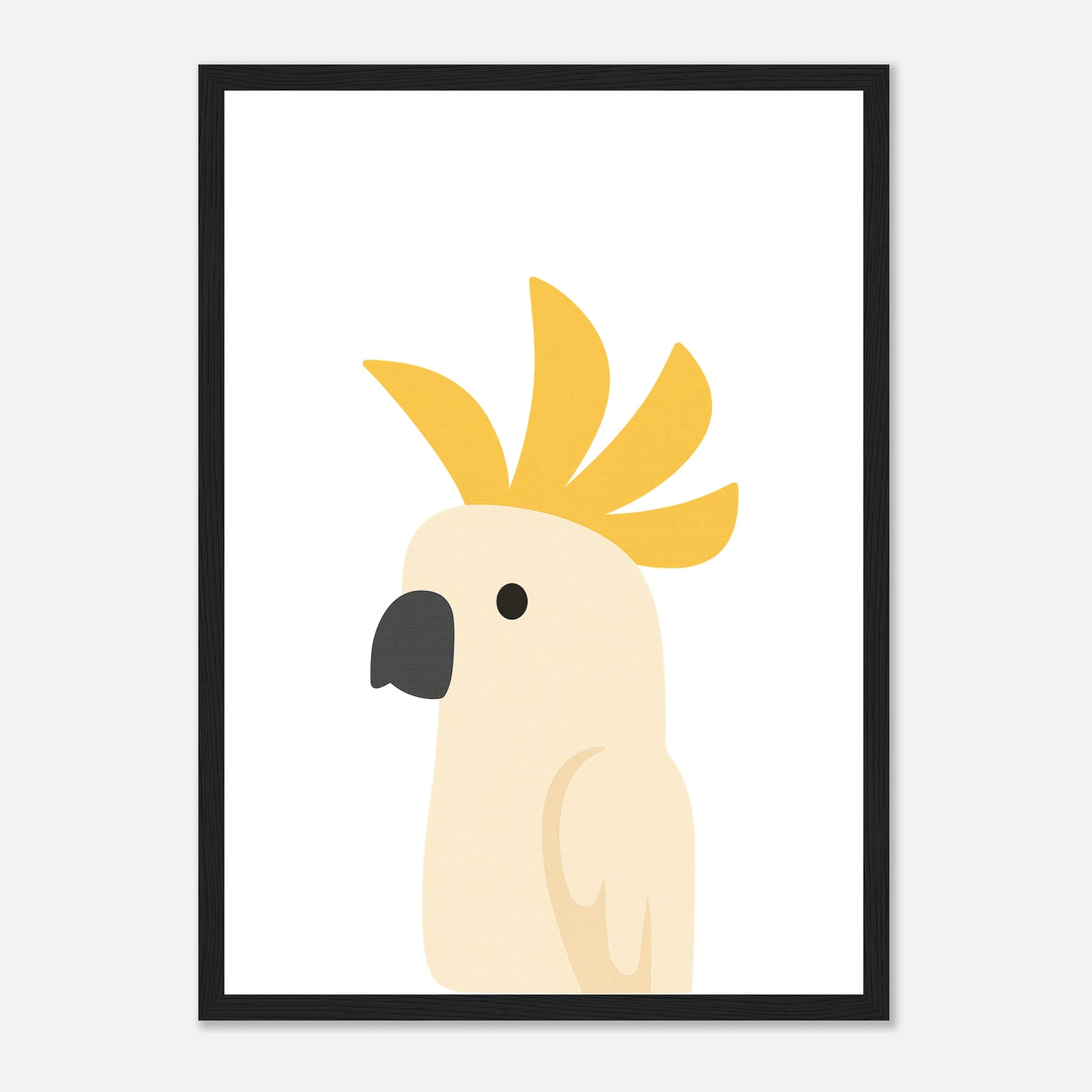 Black frame - Cockatoo – Minimalist Bird Art Print | Australian Animal Poster for Nursery or Home - Play By Print