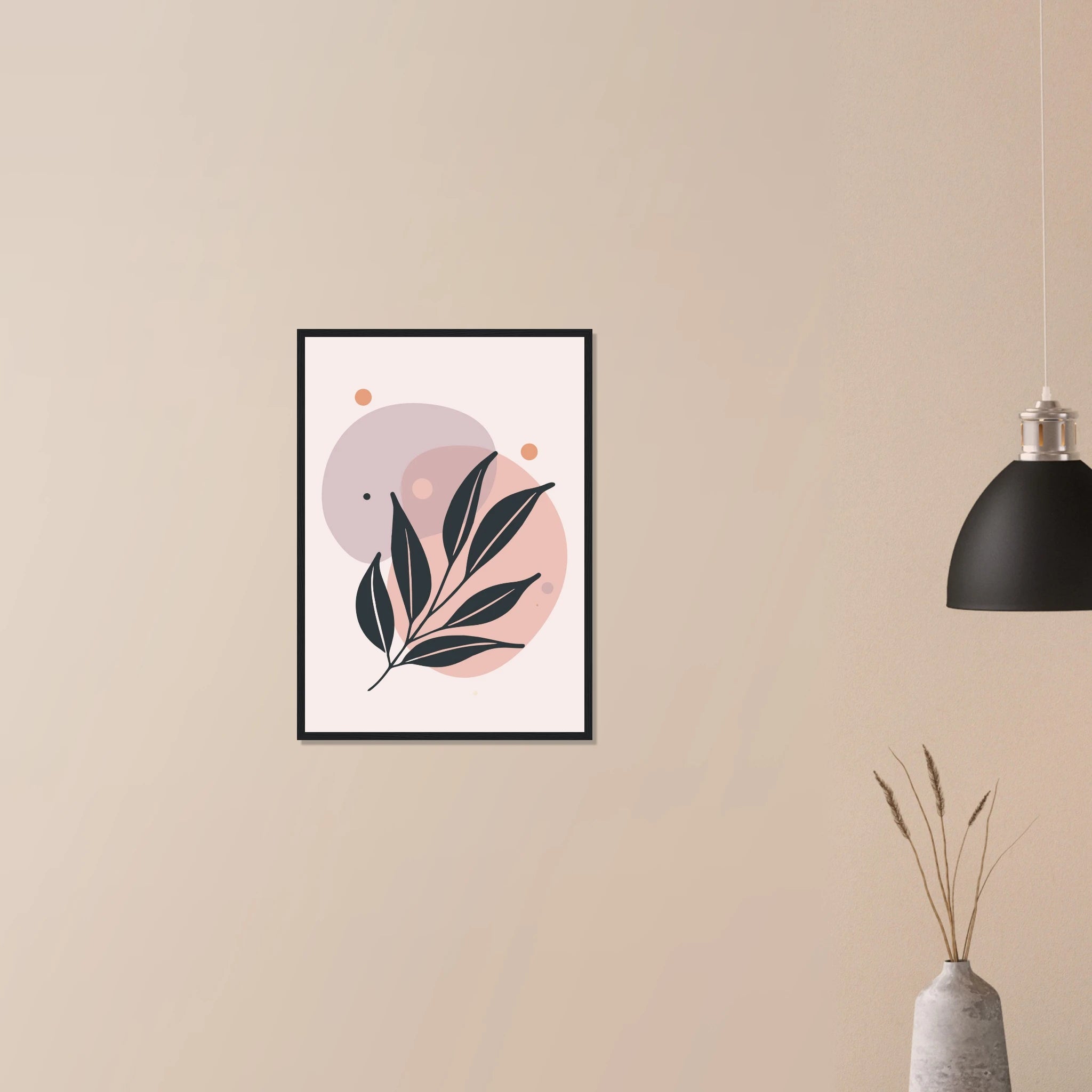 # all-groups - Muted Blush Leaves Modern Abstract Wall Art - Jerin