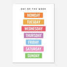 Unframed - Rainbow Days of the Week Educational Print – Bold & Bright Learning Poster - Elena