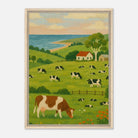 Wood frame 50x70 cm 20x28″ - Coastal Dairy Farm – Country Landscape Canvas Wall Art - Play By Print