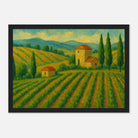 Black frame 21x29.7 cm 8x12" - Tuscan Serenity – Golden Vineyard Landscape Wall Art Print - Play By Print