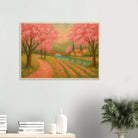 # all-groups - Spring Cherry Blossom Lane – Pink Blossoms by the River Art Print - Play By Print