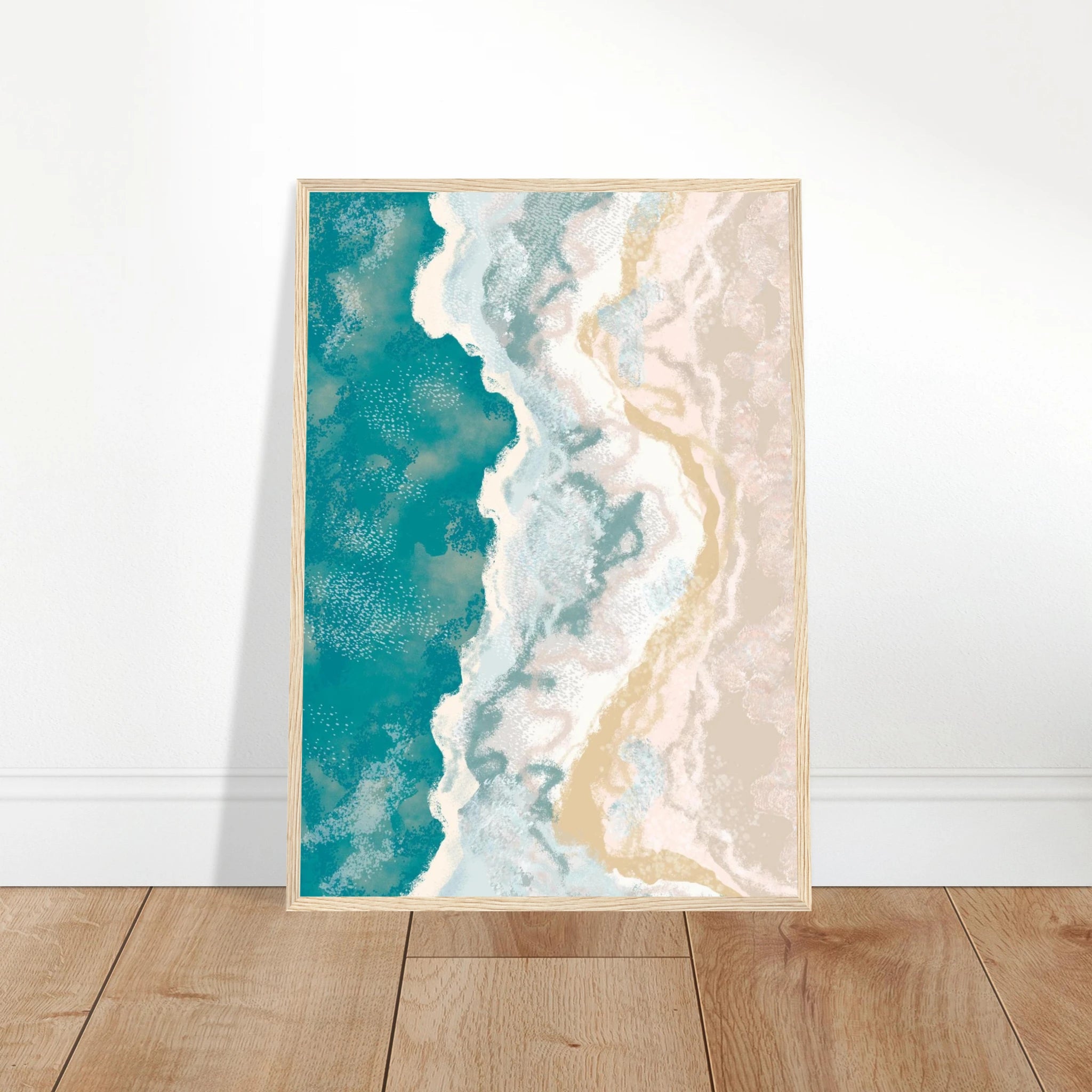 # all-groups - Golden Shoreline – Textured Coastal Abstract Beach Art - Play By Print