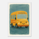 White frame 30x45 cm 12x18″ - Happy School Bus – Whimsical Nursery Art Print - Play By Print