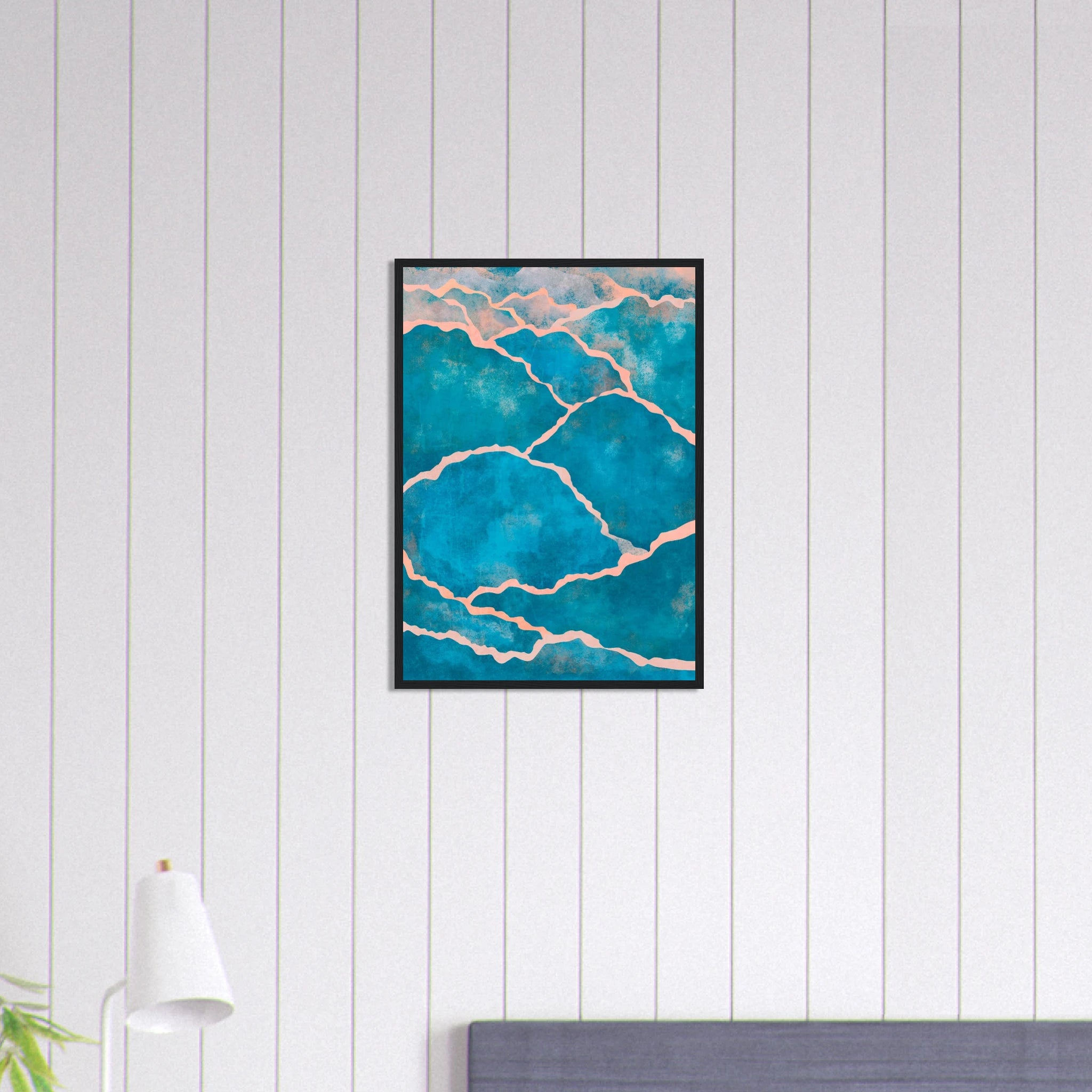 # all-groups - Cracked Ocean – Abstract Teal Coastal Texture Art Print - Daisy
