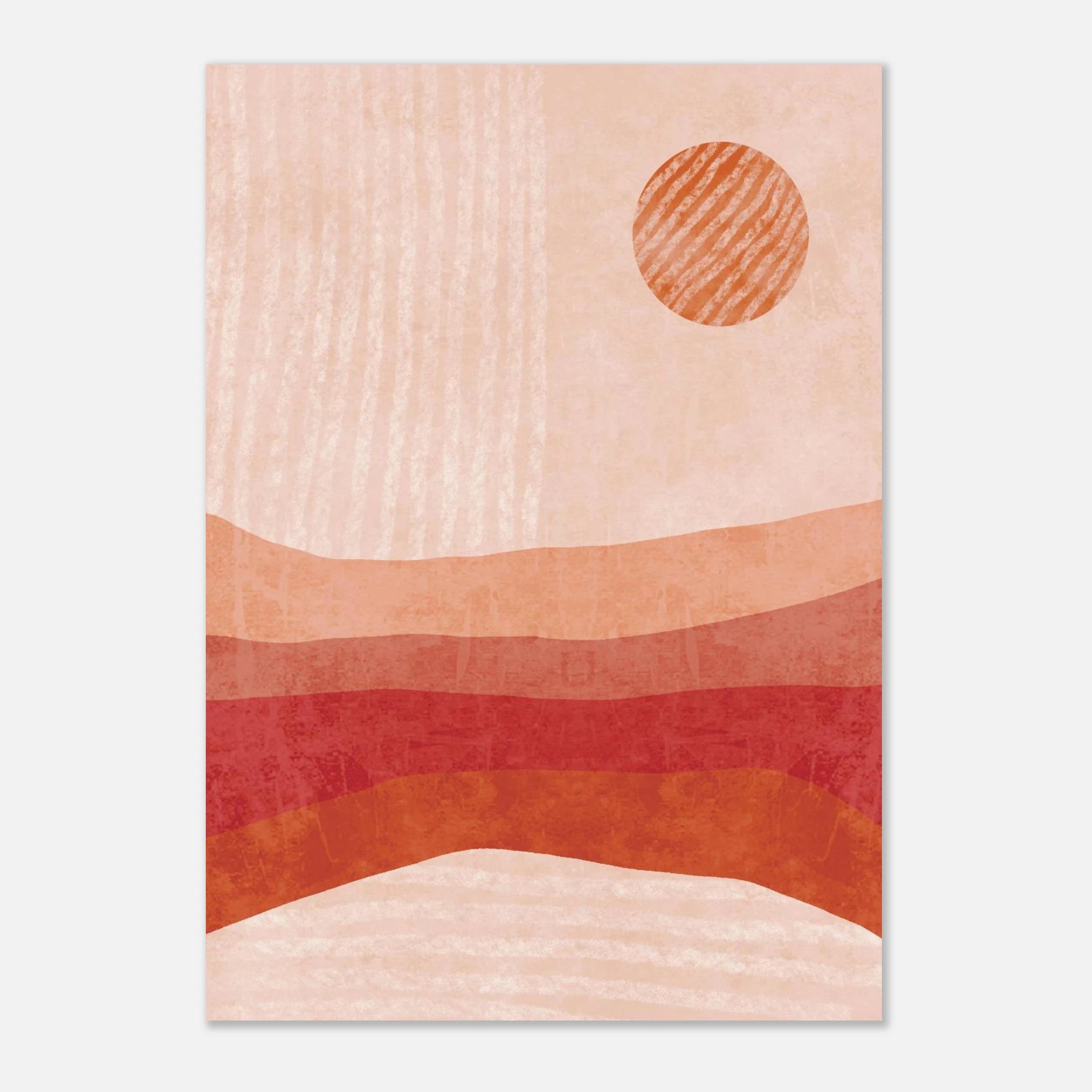Unframed - Terracotta Sun – Minimalist Abstract Desert Landscape Print - Daisy