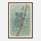 Dark wood frame 40x60 cm 16x24″ - Cuddly Koala in the Eucalypts – Australian Nursery Art Print - Play By Print