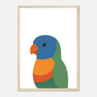 Wood frame - Rainbow Lorikeet – Australian Bird Art Print - Play By Print
