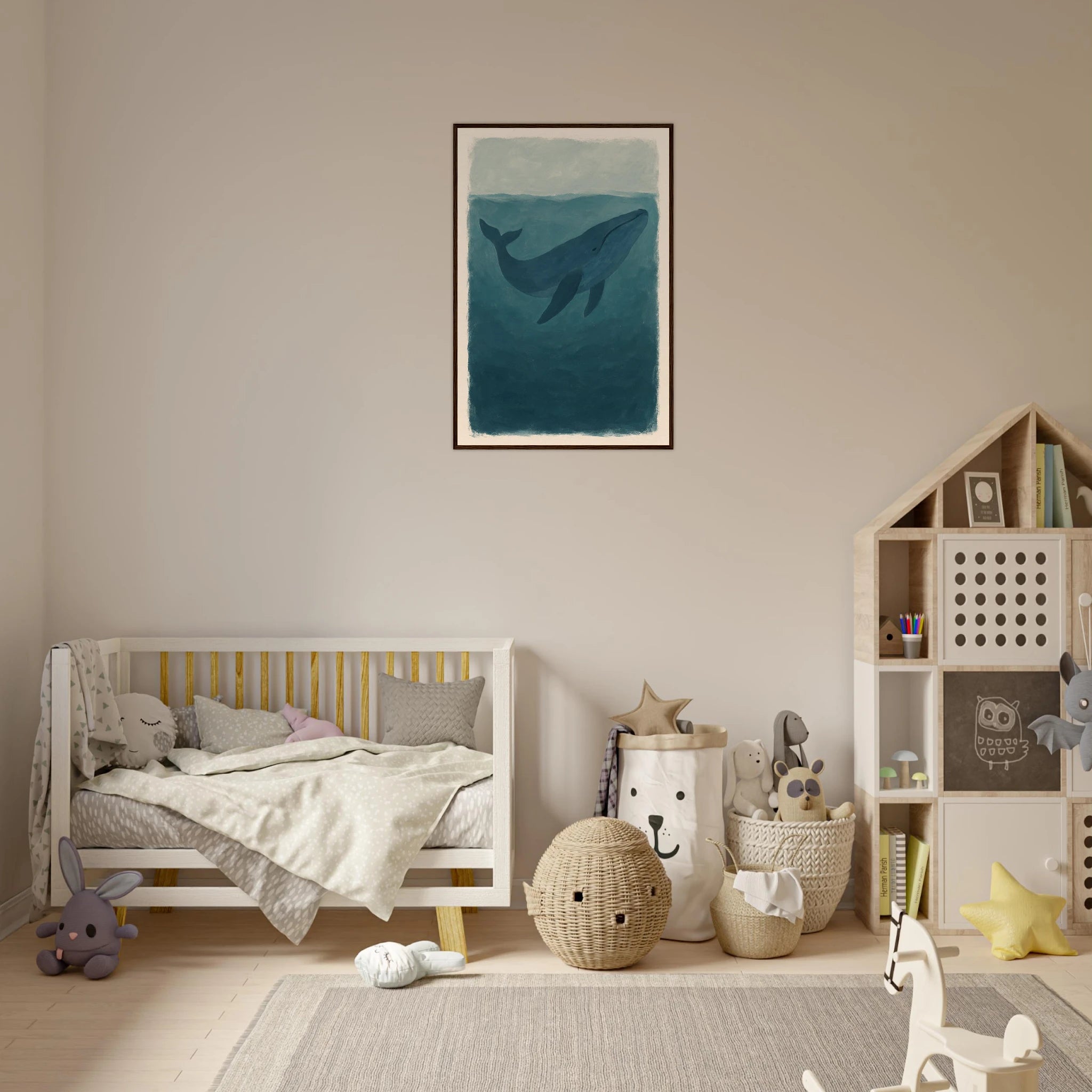# all-groups - Blue Whale – Gouache-Style Art Print - Play By Print