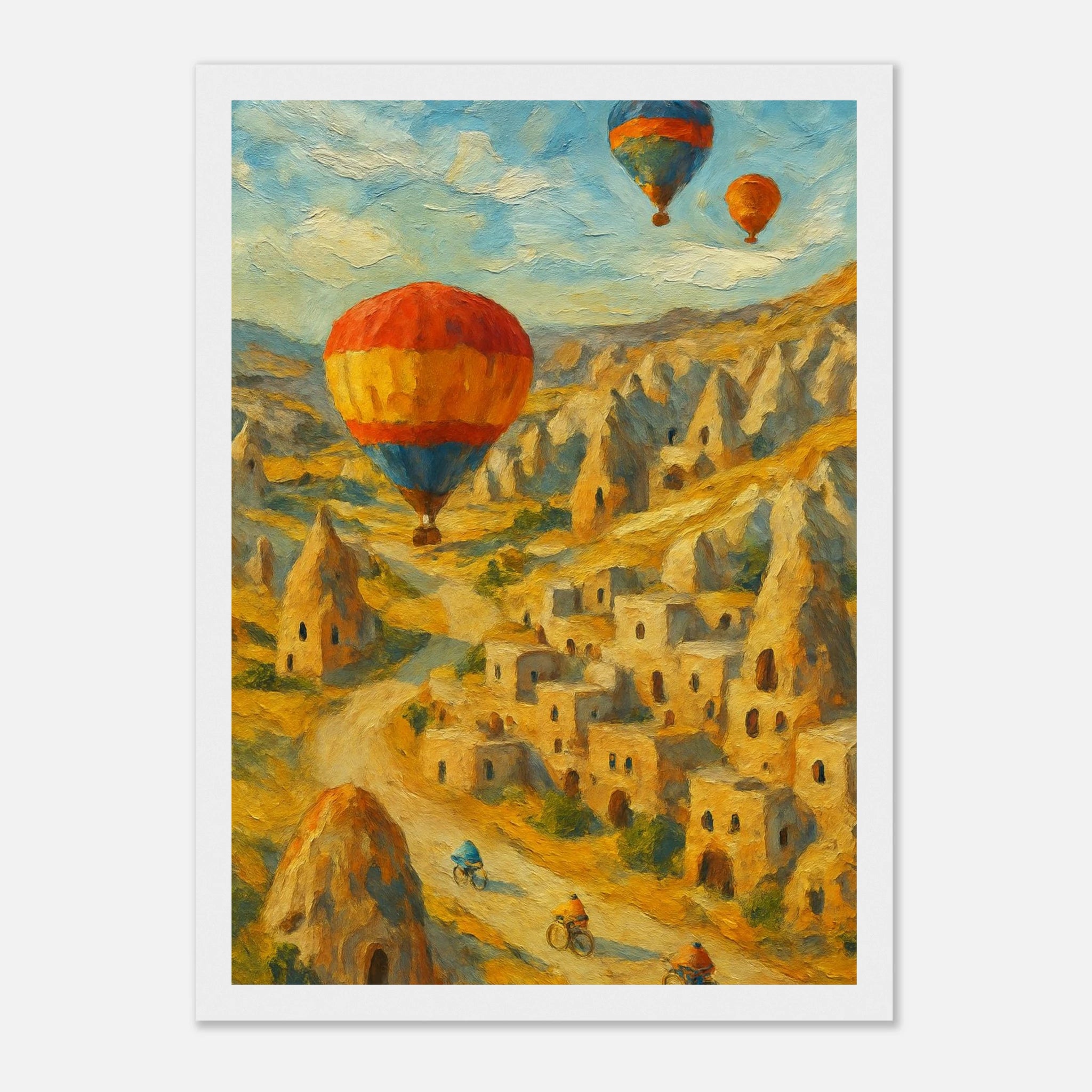White frame 21x29.7 cm 8x12" - "Drifting Over Cappadocia" Print | Turkish Landscape Wall Art - Play By Print