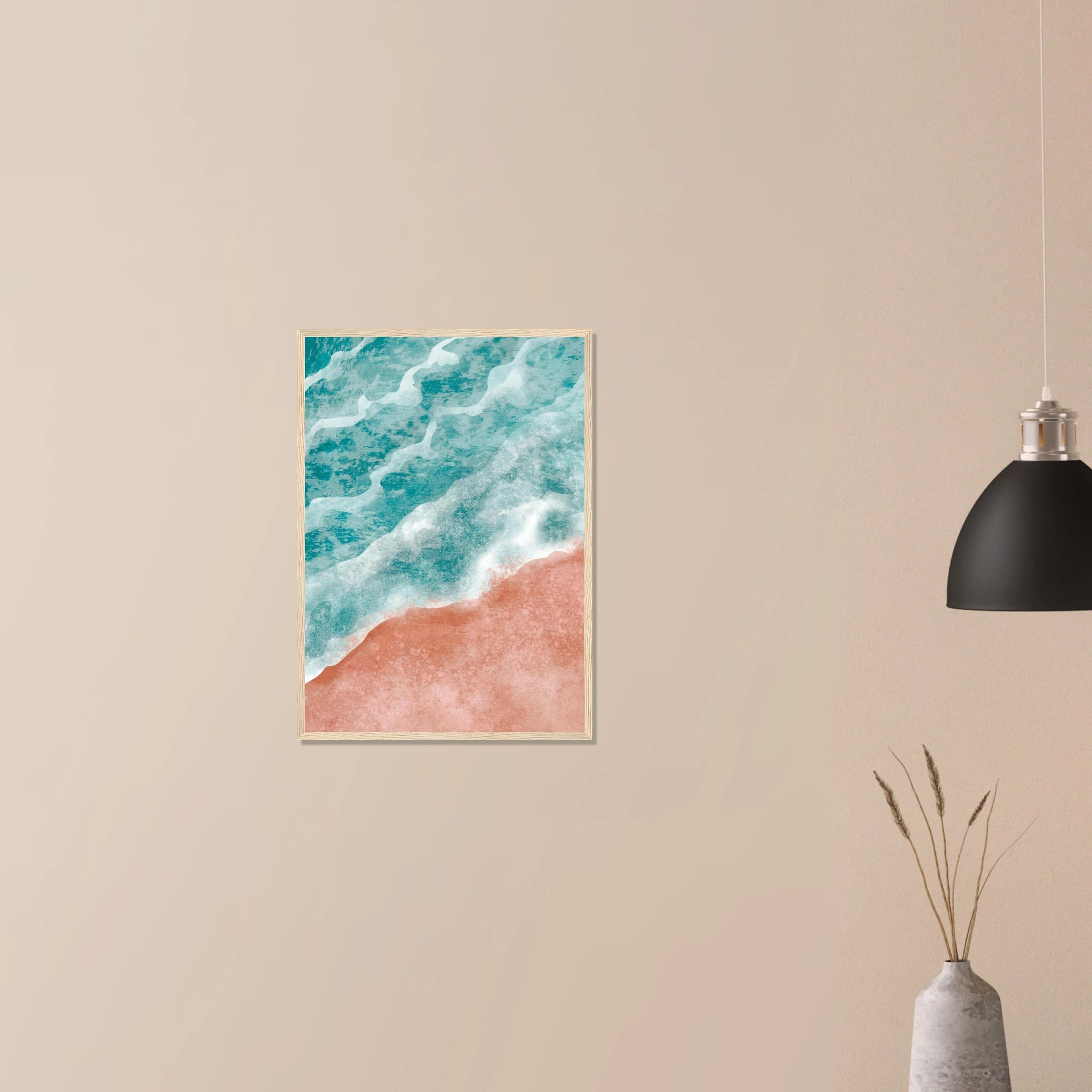 # all-groups - Pastel Shoreline – Ocean Wave and Beach Abstract Wall Art Print - Play By Print