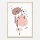 Wood frame - Minimalist Lily Flower Art Print - Jerin