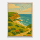 Wood frame 50x70 cm 20x28″ - Coastal Cliffs Walk – Scenic Ocean Landscape Canvas Wall Art - Play By Print