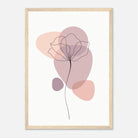 Wood frame - Minimalist Poppy Flower Art Print - Jerin