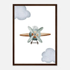 Dark wood frame - Vintage Wooden Propeller Plane Wall Art - Olga