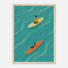 Wood frame A3 (29.7 x 42 cm) - "Drift and Dream" Surf Print | Minimal Coastal Wall Art - Play By Print
