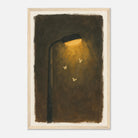Wood frame 30x45 cm 12x18″ - Moths at the Lamp – Gouache-Style Art Print - Play By Print