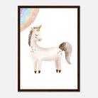 Dark wood frame - Watercolour Unicorn Turned & Rainbow Wall Art - Olga