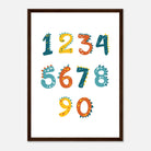 Dark wood frame - Dinosaur Numbers Poster | 0–9 Counting Print for Kids - CDT
