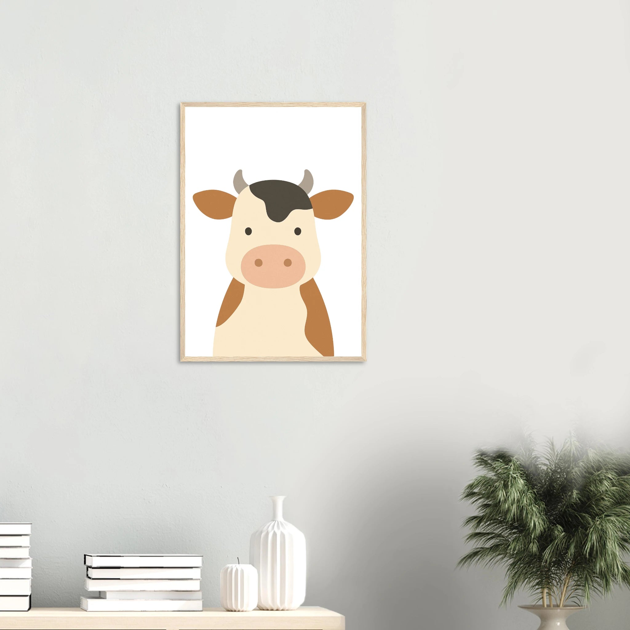 # all-groups - Cow – Minimalist Farm Animal Art Print - Play By Print