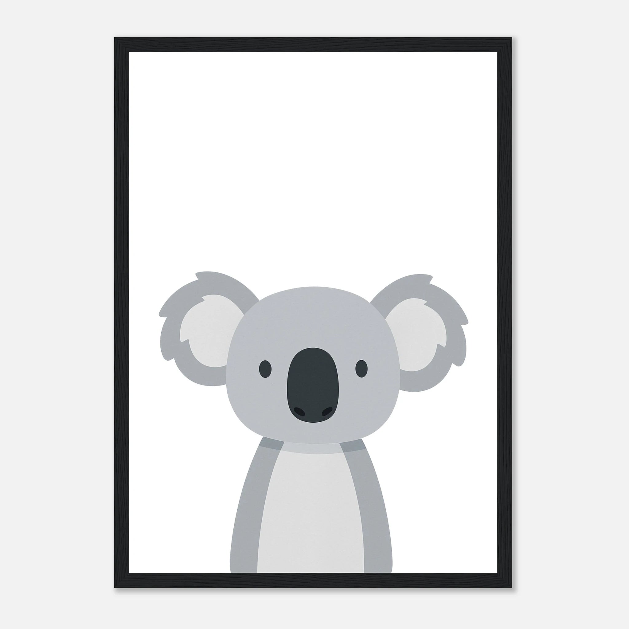 Black frame - Koala – Minimalist Australian Animal Art Print | Calming Nursery & Playroom Wall Poster - Play By Print