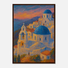 Dark wood frame A2 (42 x 59.4 cm) - "Sunset Over Santorini" Print | Mediterranean Wall Art - Play By Print