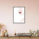 # all-groups - Bite Me – Minimal Lips & Cherry Line Art Print - Play By Print