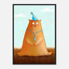 Black frame A2 (42 x 59.4 cm) - Bear and Bird Nursery Print | Whimsical Animal Wall Art for Kids’ Rooms - Iris